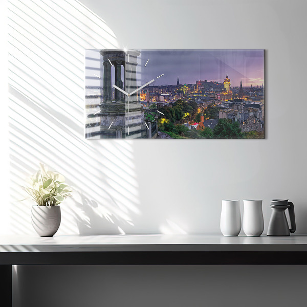 Ceas orizontale de perete din sticlă Edinburgh de la Calton Hill