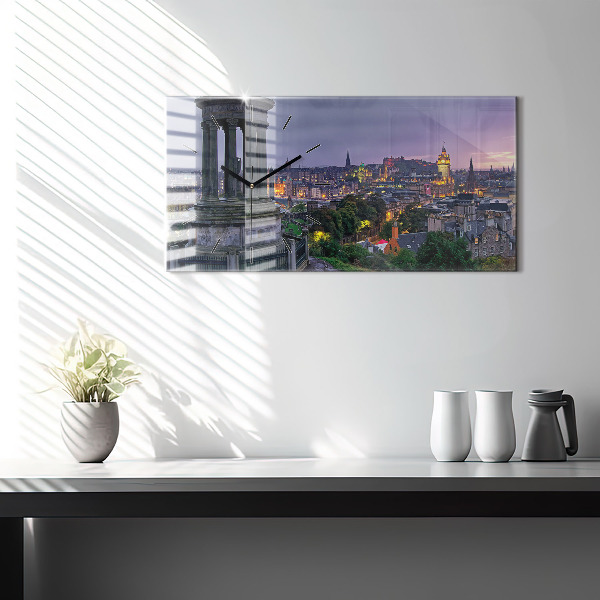 Ceas orizontale de perete din sticlă Edinburgh de la Calton Hill