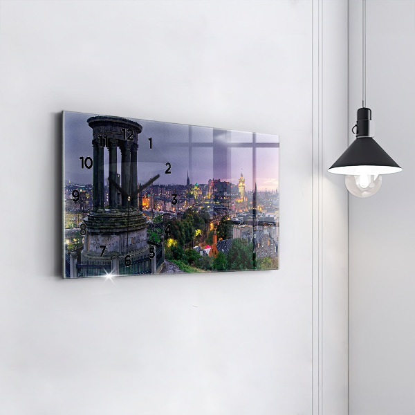 Ceas orizontale de perete din sticlă Edinburgh de la Calton Hill