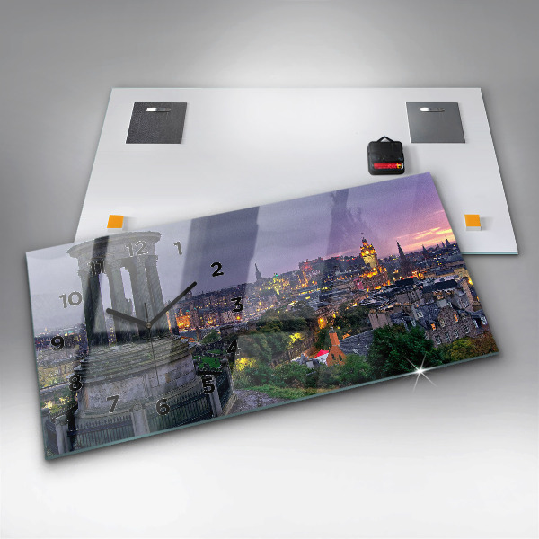 Ceas orizontale de perete din sticlă Edinburgh de la Calton Hill