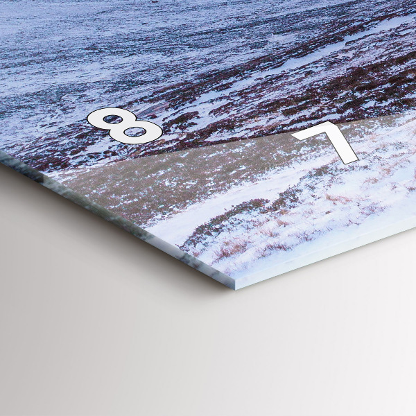 Ceas orizontale de perete din sticlă Cabană la munte