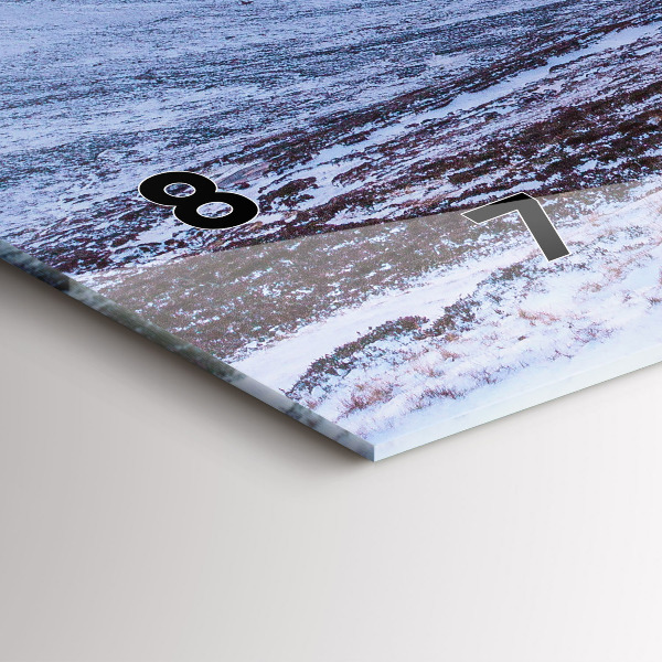 Ceas orizontale de perete din sticlă Cabană la munte