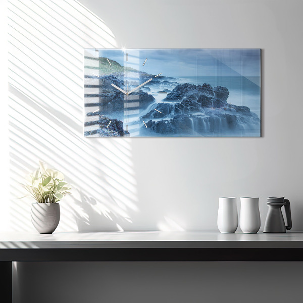 Ceas orizontale de perete din sticlă Far