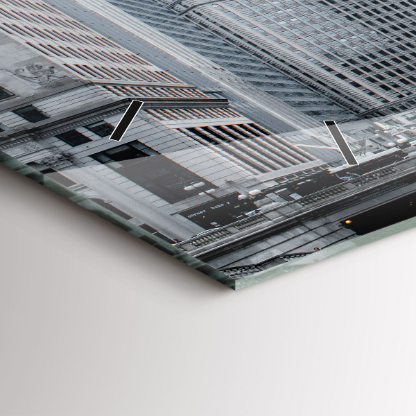 Ceas orizontale de perete din sticlă Łódź cu o panoramă a orașului