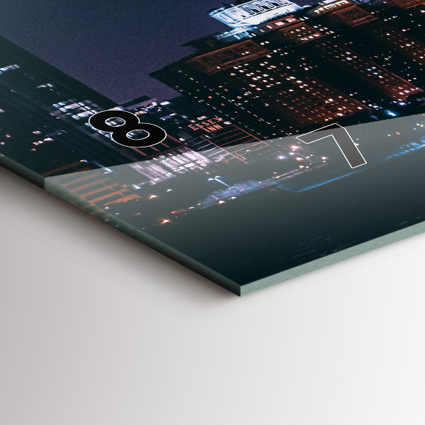 Ceas orizontale de perete din sticlă Peisajul urban din Chicago