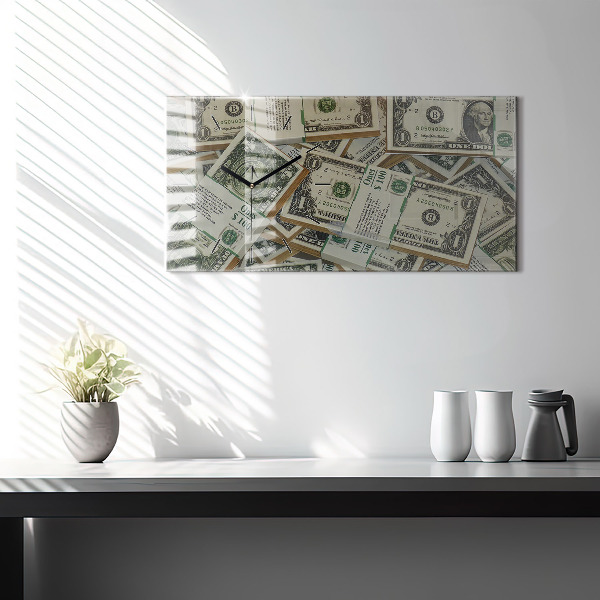 Ceas orizontale de perete din sticlă 1 dolar american