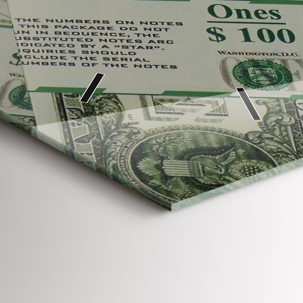 Ceas orizontale de perete din sticlă 1 dolar american