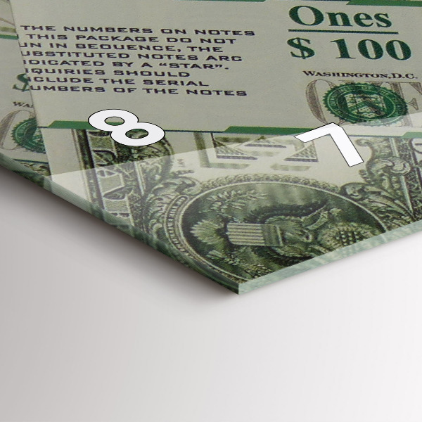 Ceas orizontale de perete din sticlă 1 dolar american