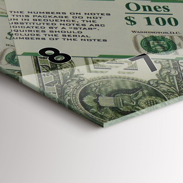 Ceas orizontale de perete din sticlă 1 dolar american