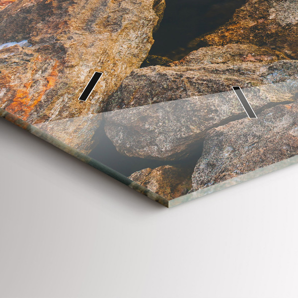 Ceas orizontale de perete din sticlă Peisaj maritim