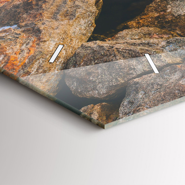 Ceas orizontale de perete din sticlă Peisaj maritim