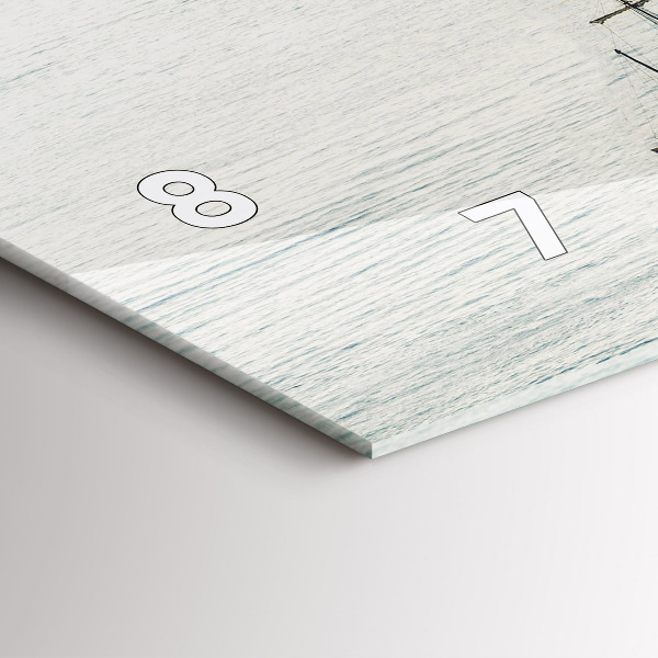 Ceas orizontale de perete din sticlă Nava cu pânze în Dubrovnik