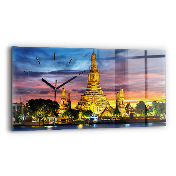 Ceas orizontale de perete din sticlă Templul din Bangkok