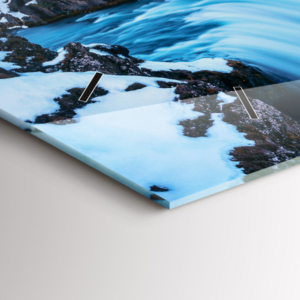 Ceas orizontale de perete din sticlă Cascada Godafoss Islanda