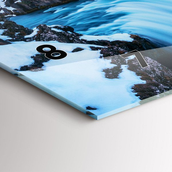 Ceas orizontale de perete din sticlă Cascada Godafoss Islanda