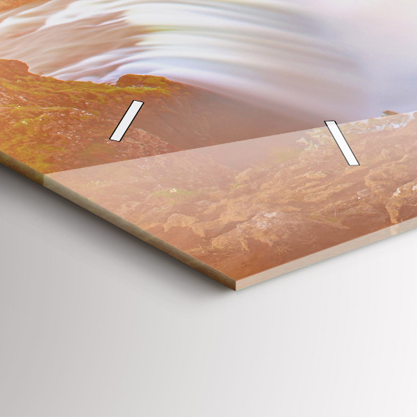 Ceas orizontale de perete din sticlă Godafoss în Islanda