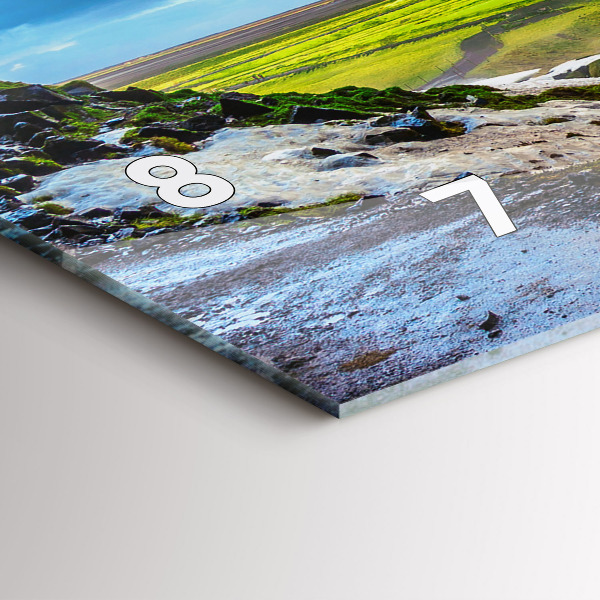 Ceas orizontale de perete din sticlă Cascada în Islanda