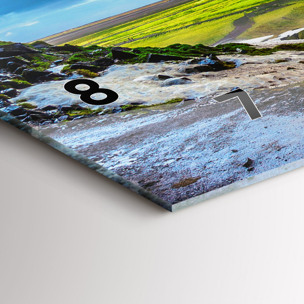 Ceas orizontale de perete din sticlă Cascada în Islanda