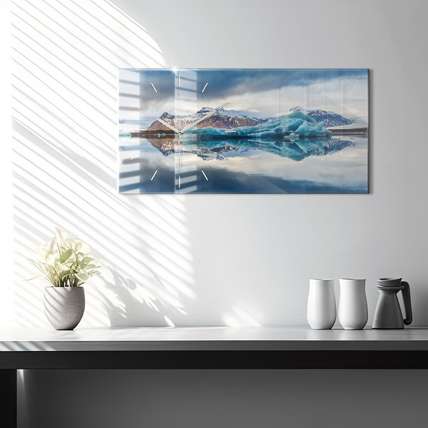 Ceas orizontale de perete din sticlă Lacul Jokulsarlon Islanda