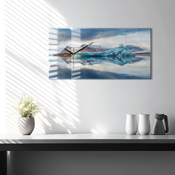 Ceas orizontale de perete din sticlă Lacul Jokulsarlon Islanda