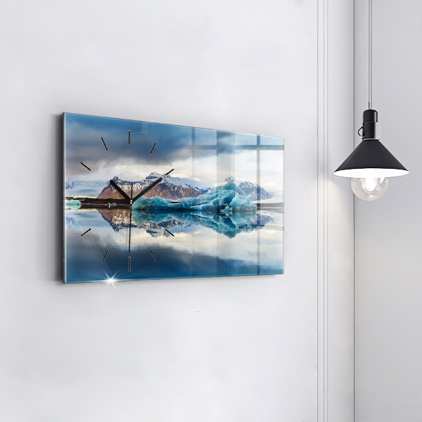 Ceas orizontale de perete din sticlă Lacul Jokulsarlon Islanda