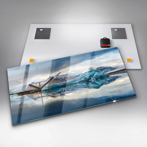 Ceas orizontale de perete din sticlă Lacul Jokulsarlon Islanda