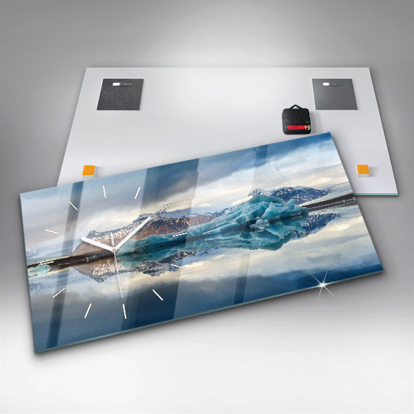 Ceas orizontale de perete din sticlă Lacul Jokulsarlon Islanda