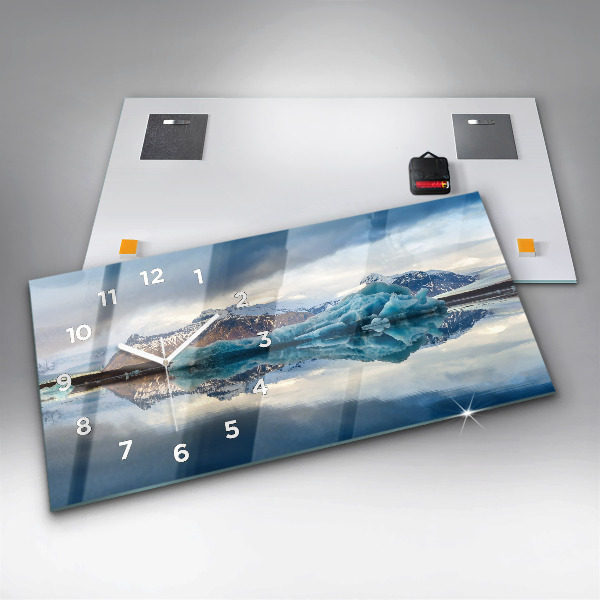 Ceas orizontale de perete din sticlă Lacul Jokulsarlon Islanda
