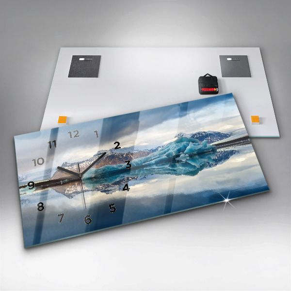 Ceas orizontale de perete din sticlă Lacul Jokulsarlon Islanda