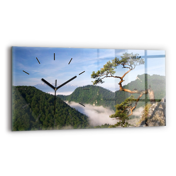 Ceas orizontale de perete din sticlă Sokolica Wierch în Munții Pieniny