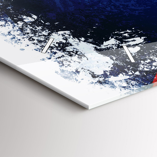 Ceas orizontale de perete din sticlă steag ceh