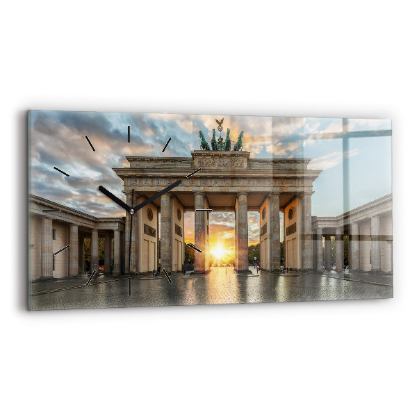 Ceas orizontale de perete din sticlă Poarta Brandenburg din Berlin