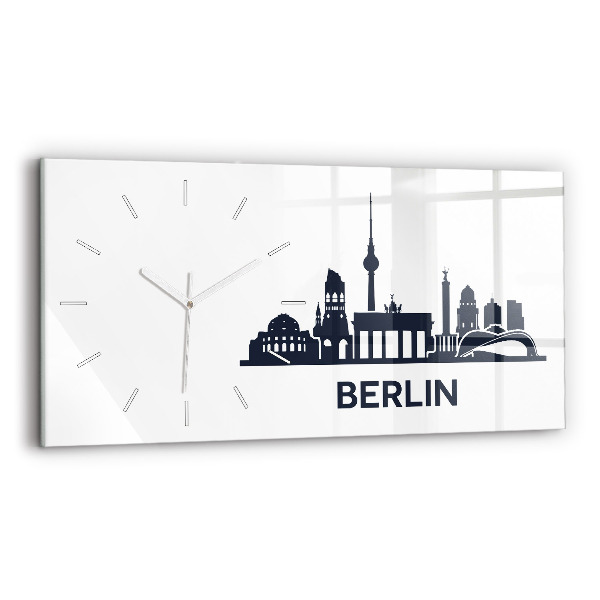 Ceas orizontale de perete din sticlă Ilustrația orașului Berlin