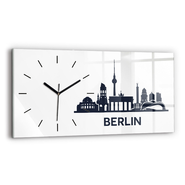 Ceas orizontale de perete din sticlă Ilustrația orașului Berlin