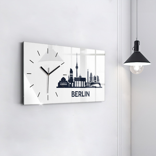 Ceas orizontale de perete din sticlă Ilustrația orașului Berlin