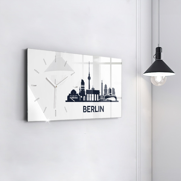 Ceas orizontale de perete din sticlă Ilustrația orașului Berlin