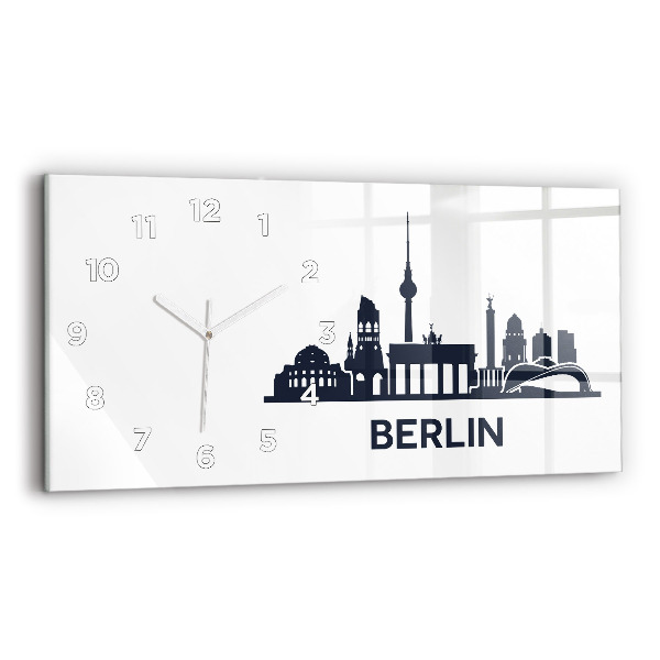 Ceas orizontale de perete din sticlă Ilustrația orașului Berlin