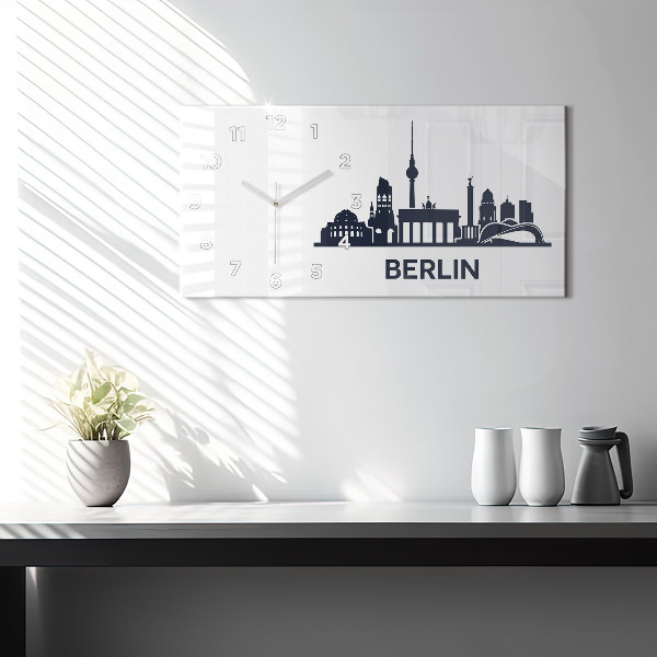 Ceas orizontale de perete din sticlă Ilustrația orașului Berlin