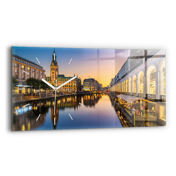 Ceas orizontale de perete din sticlă Primăria Hamburg