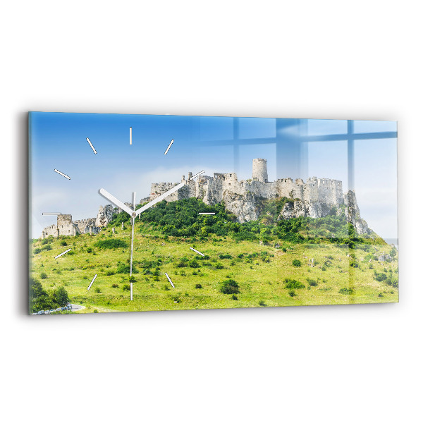 Ceas orizontale de perete din sticlă Castelul Spiš din Slovacia