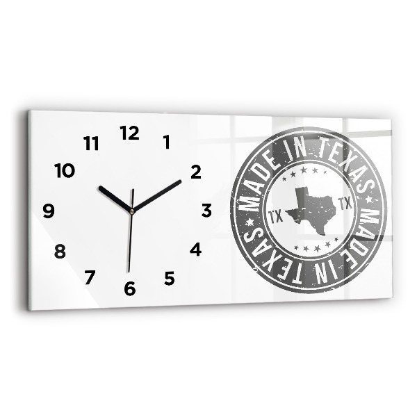 Ceas orizontale de perete din sticlă ștampila Texas