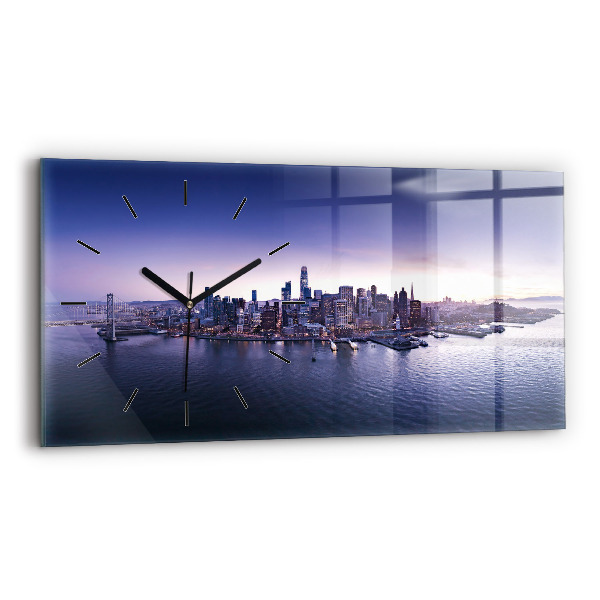 Ceas orizontale de perete din sticlă Vedere din San Francisco