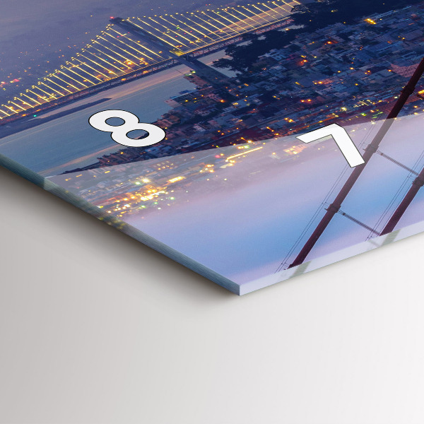 Ceas orizontale de perete din sticlă Pod din San Francisco