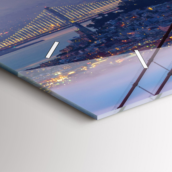 Ceas orizontale de perete din sticlă Pod din San Francisco