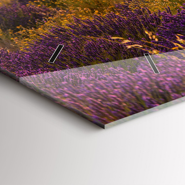 Ceas orizontale de perete din sticlă Lunca de lavandă Franța