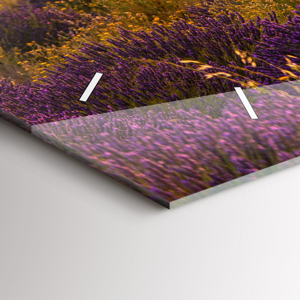 Ceas orizontale de perete din sticlă Lunca de lavandă Franța