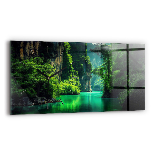Ceas orizontale de perete din sticlă Peisaj natural din Thailanda