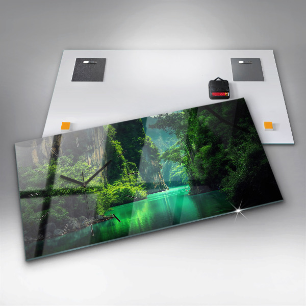 Ceas orizontale de perete din sticlă Peisaj natural din Thailanda