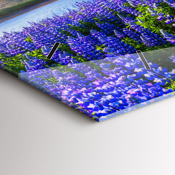 Ceas orizontale de perete din sticlă Vedere asupra munților din Islanda