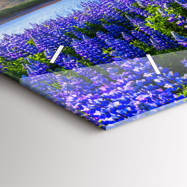 Ceas orizontale de perete din sticlă Vedere asupra munților din Islanda